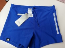 Image of Adidas Boys Blue Swim Shorts Size S/M 32 Swimming Trunks New Tags