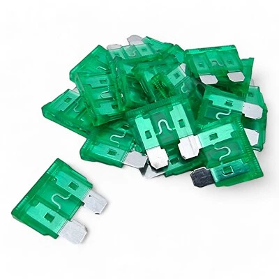 DH & JS 5x Green 30A Standard ATO 30 Amp Blade fuse for 12V / 24V Car Van Bike Auto