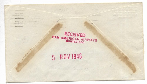 USA to URUGUAY Returned to Sender URUGUAYAN franking PANAM Cover 1946 very rare! - Picture 2 of 2