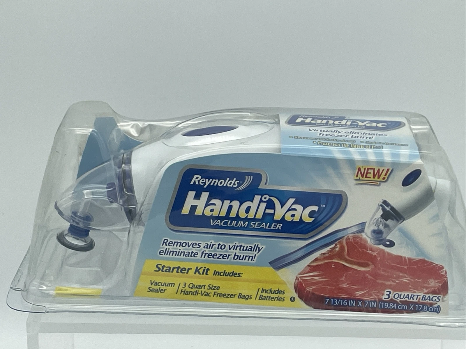 NEW Reynolds Handi-Vac Vacuum Sealer Starter Kit & 3 Freezer Bags Food Ch9
