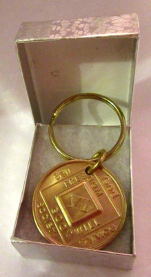NARCOTICS ANONYMOUS  NA KEY TAG 7  YEAR Keyring medallion Serenity Clean coin