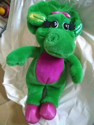 Barney & Baby Bop Vintage 1992 Purple Dinosaur Plush Dolls Stuffed Animals 