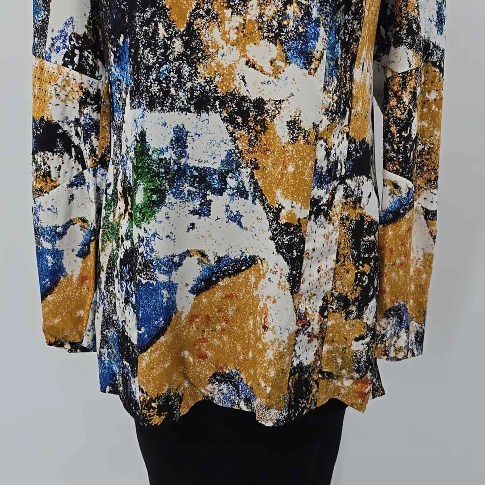 Tunica top da donna Tory Burch 4 Eileen seta di chine punto stampa wally taglia 6