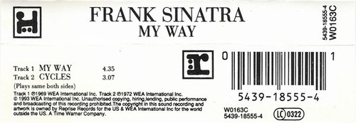 Frank Sinatra – My Way, Original Cassette, Europe Version - Picture 6 of 7