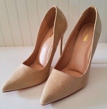 Fashion Nova Women's Size 7.5M Shoes Nude Raelynn1 High Heels Cindy Heel