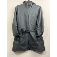 Vintage Nike Acg Logo Black Full Zip Belted Jacket Size M Hooded Women's