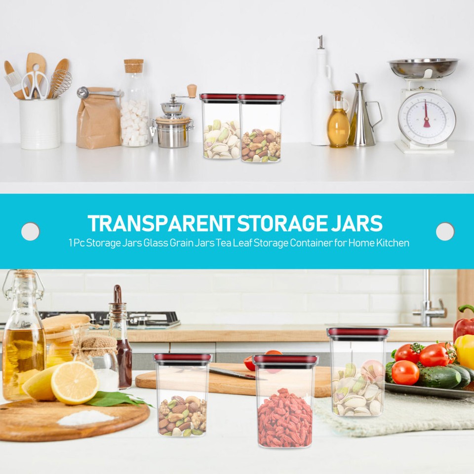 Food Storage Bins Sealed Jar Glass Jars with Lid Jam Container eBay