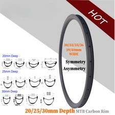 29ER Mountain Bike Carbon Fiber Rims Hookless Tubeless Bicycle Wheels Disc Brake