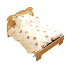 Cat Bed Wooden Cat and Dog Bed with Teddy Bear Pattern Indoor Pet Furniture Floo