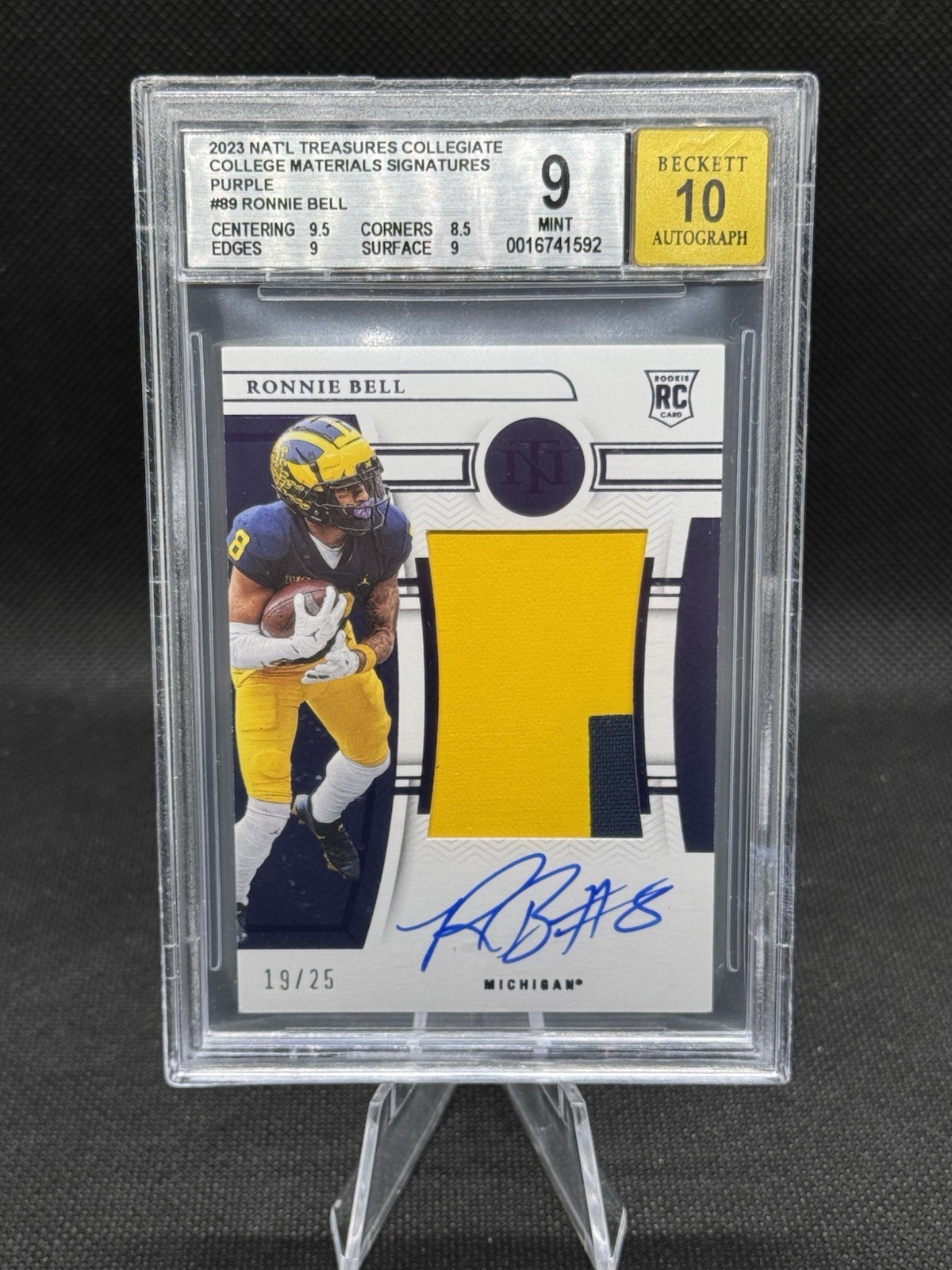 Ronnie Bell Panini National Treasures Collegiate College Materials Signatures #ROB Bowl Logo 1