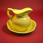 McCoy 2528 Pottery Yellow Stoneware Sm WashBasin & Pitcher Vase  7-1/2 Inch
