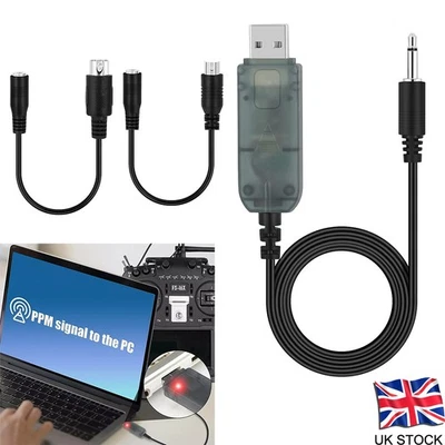 Flysky USB PPM Flight Simulator Cable New For FS-i6 i4 TH9X T6 T6B T4B GT3B GT2