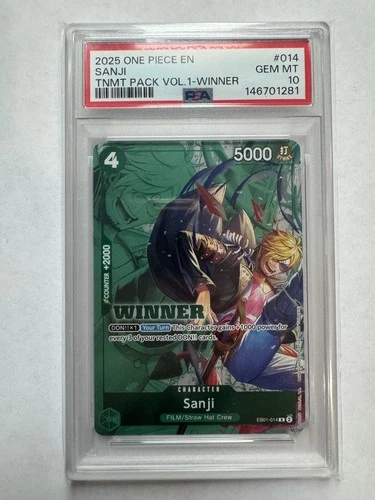 Sanji Winner Pack 2025 Vol. 1 EB01-014 PSA 10 One Piece English