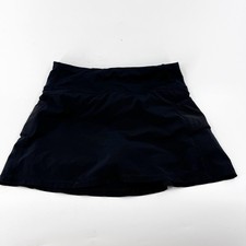 Athleta Girl Black Athletic Skort Mesh Pockets Zip Back Pocket Size L 12