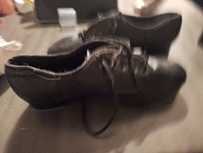 Faux Leather Black Lace Up Mens Tap Shoes With Added Bloch Taps Sz 8.5