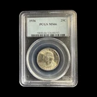 1936 Washington Silver Quarter 25C 90% Silver PCGS MS66 - 0383