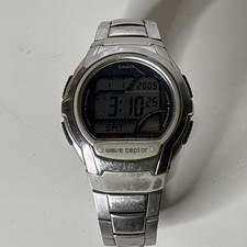 Casio Wave Ceptor WV-58 Digital Watch Silver Stainless Steel Radio Controlled