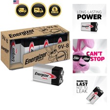 MAX 9V Batteries 8 Pack, 9 Volt Alkaline Batteries