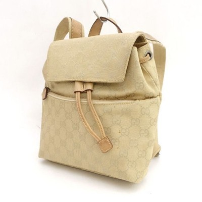 GUCCI Backpack Rucksack GG Canvas Beige 003_0242_202058 Bag Back Used GEIS-0
