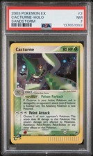 2003 POKEMON EX SANDSTORM #2 CACTURNE-HOLO PSA 7