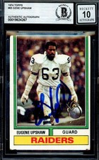 Gene Upshaw Gem Mint 10 Beckett BAS Signed 1974 Topps Autograph