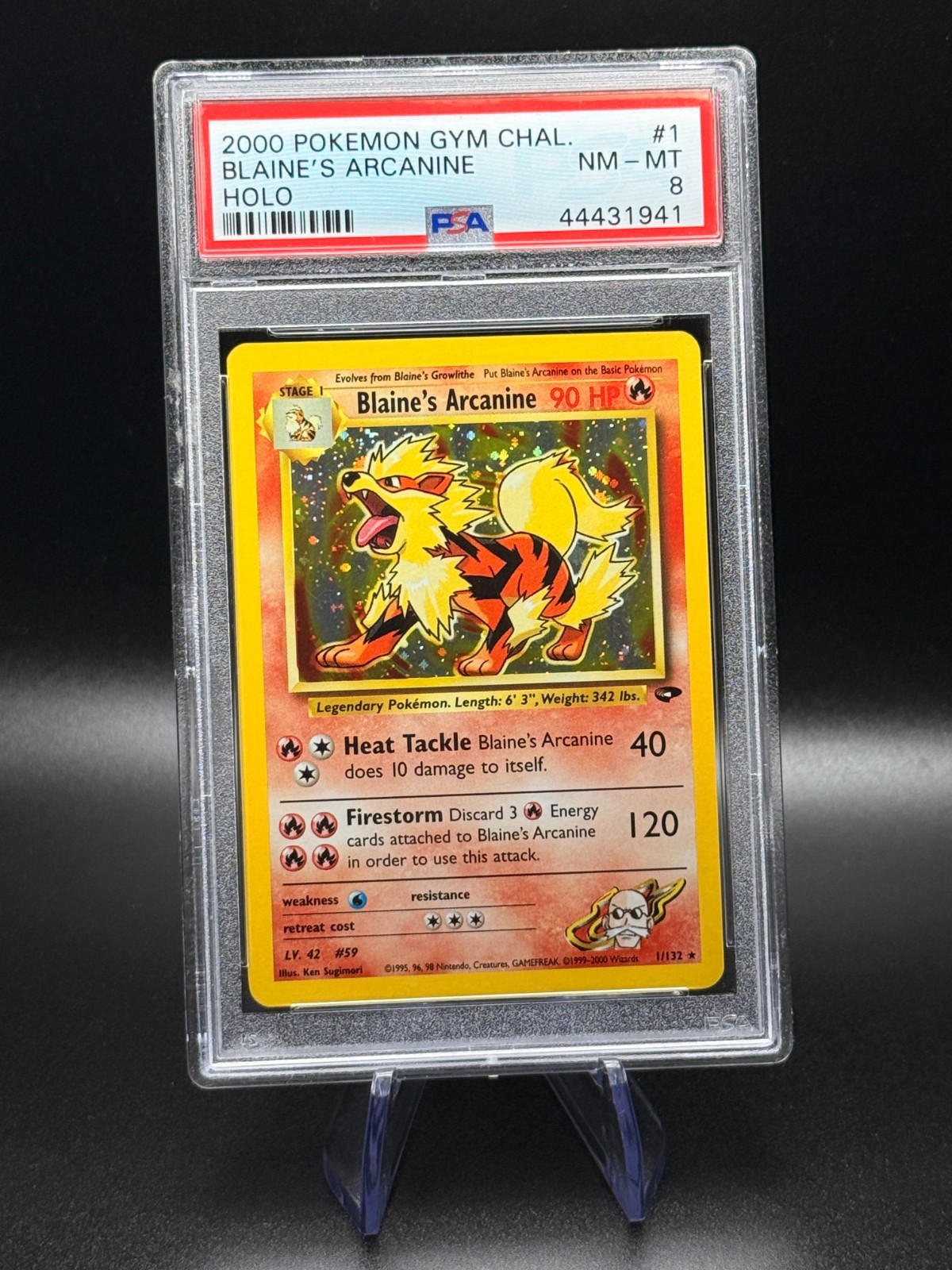 Pokémon TCG Blaine's Arcanine Gym Challenge PSA 8 Near Mint Holo Rare