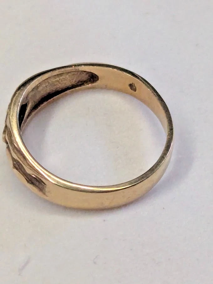 Anillo Harley Davidson Oro Amarillo 10kt Mujer/BANDA DE BODA 8.5 Foto 3 de 4