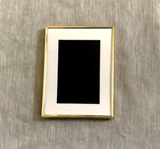 Vintage Mid Century Matted Solid Brass 4x6 Pi...