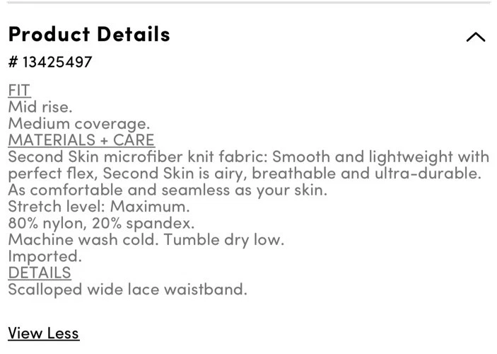 Nwt Womens Size 2 (18/20) Torrid Second Skin Mid-rise Hipster Lace Trim Panty - Image 2 of 2