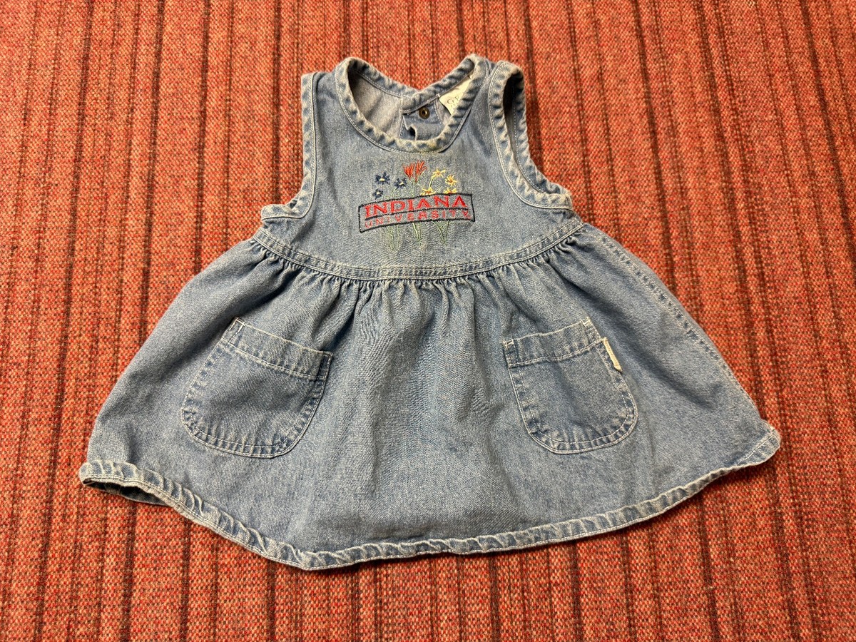 GIRLS USED VINTAGE 90S INDIANA HOOSIERS DENIM OVERALLS DRESS BABY SIZE 18 MONTHS | eBay GIRLS USED VINTAGE 90S INDIANA HOOSIERS DENIM OVERALLS DRESS BABY SIZE 18 MONTHS | eBay