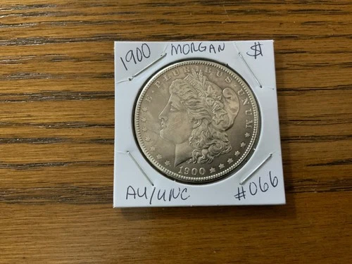 1900 Morgan Silver Dollar.  AU+ details. 066