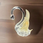Vintage Hand Blown Murano Style Art Glass /Spun Glass Swan