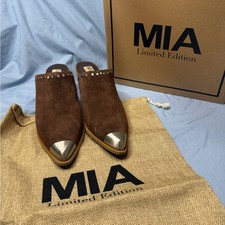 MIA Limited Edition Brown Mules with Silver Accents