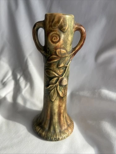 Vintage 1920s-30s Weller Art Pottery Vase - Woodcraft - Excellent Condition