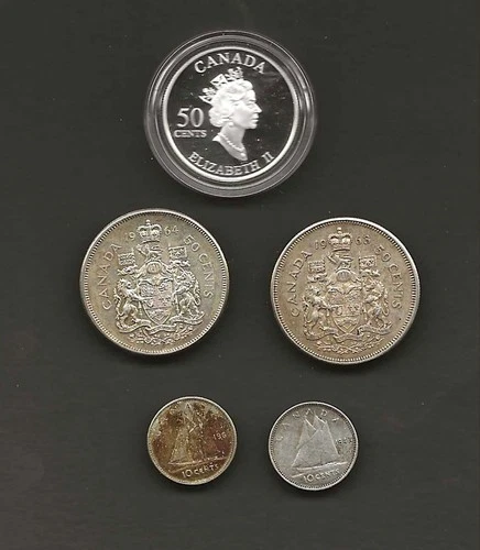 2002 Canada Silver! Proof Half Dollar  PLUS $1.40 Other Silver Coins!!