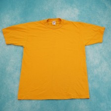Vintage Jerzees Heavyweight T-Shirt Gold Yellow USA Made Crew Neck Men's L