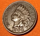 ■ 1902 INDIAN PENNY ONE CENT ☐ VF/XF