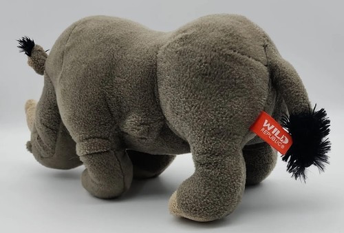 Juguete Wild Republic rinoceronte de peluche animal rinoceronte de 13"" gris negro de pie - Imagen 3 de 7