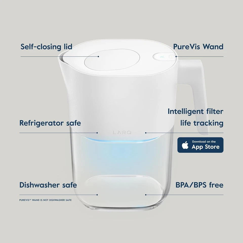 Pitcher Purevis 1.9L/ 8-Cup | Self-Cleaning UV Water Filter Pitcher for Tap and - Image 2 of 4