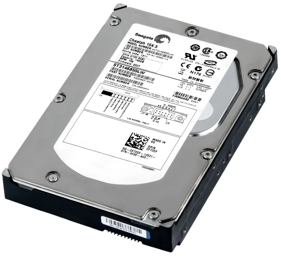 Hard Drive Dell 0F705F F705F 146GB 15000U/Min 16MB SCSI U160 ST3146855LW 3.5 " - Image 3 of 3
