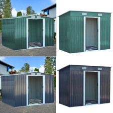 5 Size Metal Garden Shed Outdoor Patio Storage House Tool Sheds with Free Base