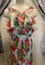 Strappy Summer Dress Floral Ruffle Maxi by OLSENBOYE