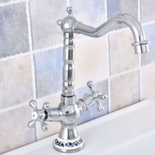 Polished Chrome Bath/Kitchen Faucet Swivel Single Handle Tap Deck Mounted Zsf667
