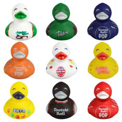 Set of 9 Rubber Ducks  Tootsie Pop and Other Assorted Candy Approximately 2''