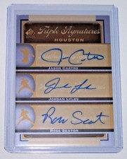 2012 SP Signature Triple Autograph Jason Castro Jordan Lyles Ross Seaton Astros