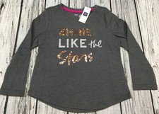 Gap Kids Girls X-Small 4-5 Gray  Sequins Shine Like The Stars Shirt. Nwt