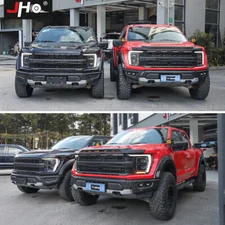 Front Bug Shield Hood Deflector Guard with Light for Ford F150 Raptor 2022-2024