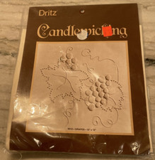 Dritz Candlewicking Grapes Kit 9012 12x12 NEW Vintage Complete Art Deco Craft