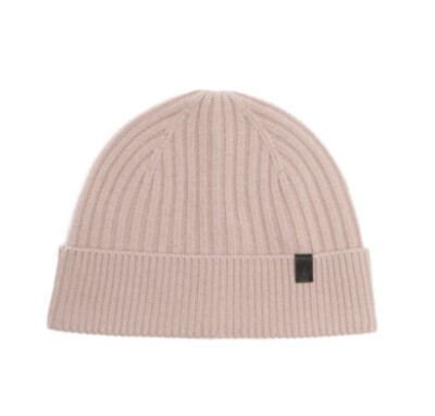 All Saints Beanie Hat Wool Blend Mixed Stitch In Pink Dusty Rose NWT AllSaints Angled Stitch Wool Blend Beanie Hat Pink Knit  main image 3