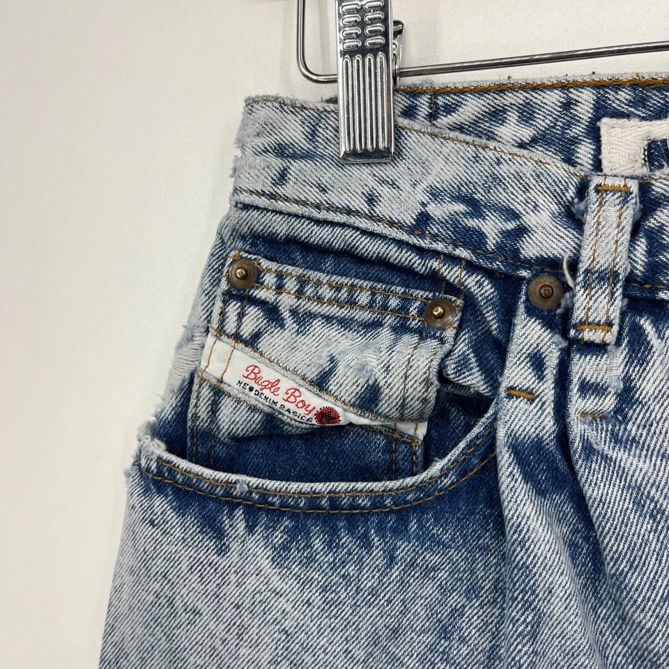 Bugle Boy Jeans Adult Size 30 Blue Acid Wash Vtg 90s High Rise Cotton USA - Image 4 of 4